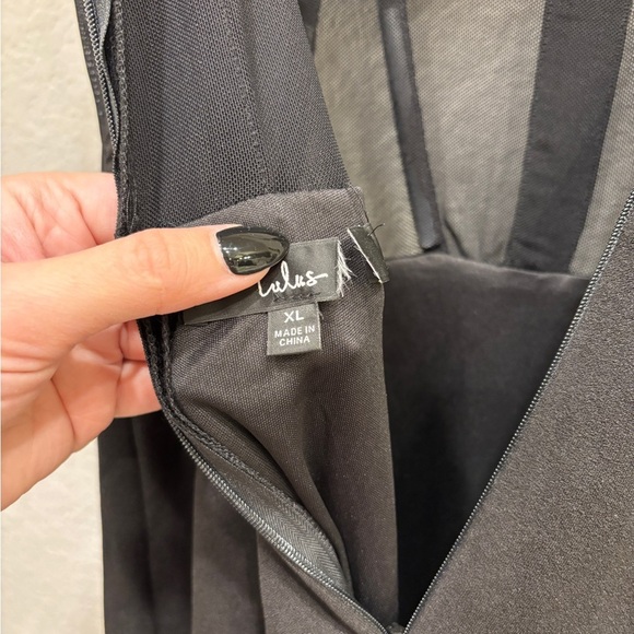 NWOT Lulus Sultry Mentality Black Mesh Bustier Sleeveless Maxi Dress - Picture 7 of 9